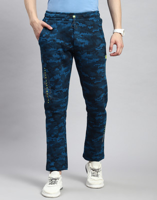 MONTE CARLO Printed Men Blue Track Pants