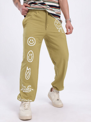 Glitchez Chevron/Zig Zag Men Brown Track Pants