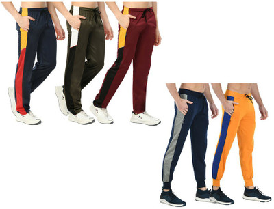 IndiWeaves Self Design Men Multicolor Track Pants