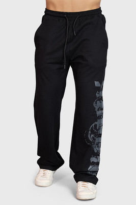 FuaarK Graphic Print Men Black Track Pants