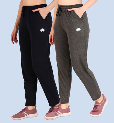 GAA Solid, Printed Women Grey, Dark Blue Track Pants