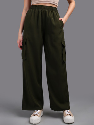 HRX by Hrithik Roshan Solid Women Olive Track Pants