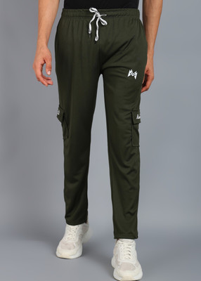 mank D Solid Men Olive Track Pants