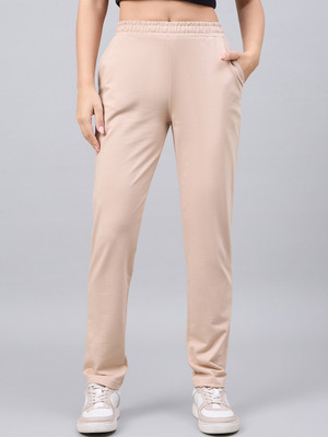 98 Degree North Solid Women Beige Track Pants
