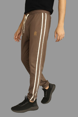 HFTRAKZWEAR Striped Men Brown Track Pants