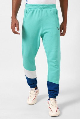 REEBOK Colorblock Men Green Track Pants