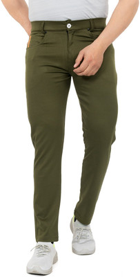GEE 5 Solid Men Olive Track Pants