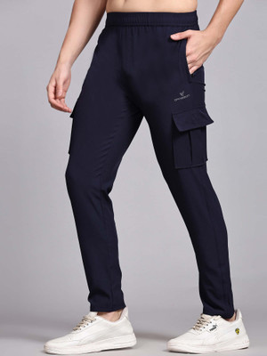DPassion Solid Men Dark Blue Track Pants