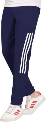 Cronix Striped Men Dark Blue Track Pants
