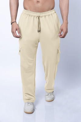 COITONIC Solid Men Beige Track Pants