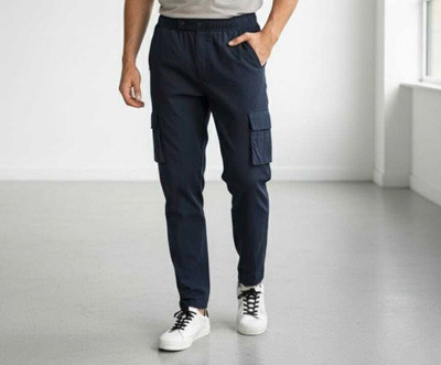 Hyraa Club Solid Men Dark Blue Track Pants