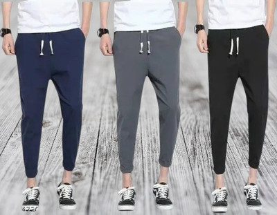 mfb Solid Men Black, Grey Track Pants