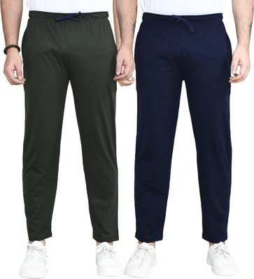 altius Solid Men Grey, Dark Blue Track Pants