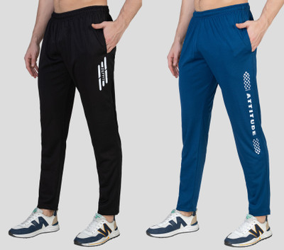 Zeffit Printed Men Black, Blue Track Pants