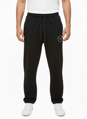 VOMAZO Solid Men Black Track Pants