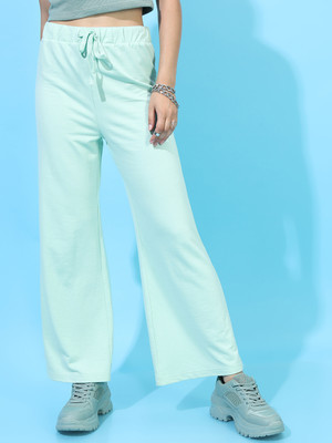 Tokyo Talkies Solid Women Green Track Pants