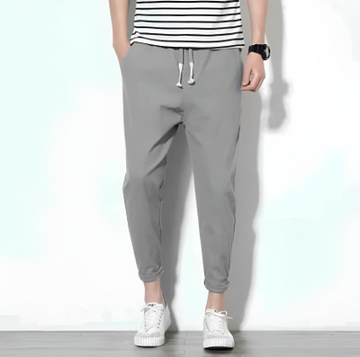 HouseOfCommon Solid Men Grey Track Pants