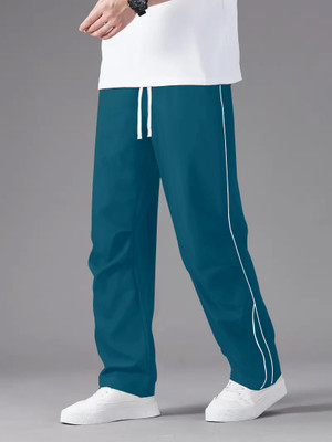 Rajovati Colorblock Men Blue Track Pants