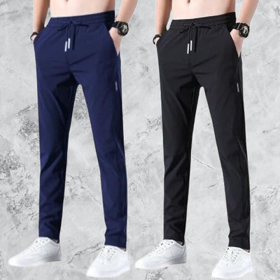 FICKA Solid Men Black, Blue Track Pants