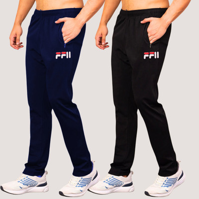 RK Costing Self Design Men Black, Dark Blue Track Pants
