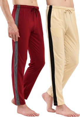 TT Solid Men Maroon, Beige Track Pants