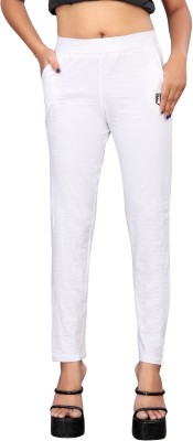 FALUENTERPRISE Solid Women White Track Pants