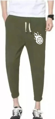 OMI Solid Men Green Track Pants