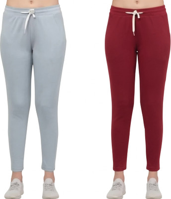 Retailmart Solid Women Grey, Maroon Track Pants
