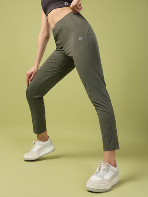 TECHNOSPORT Solid Women Green Track Pants