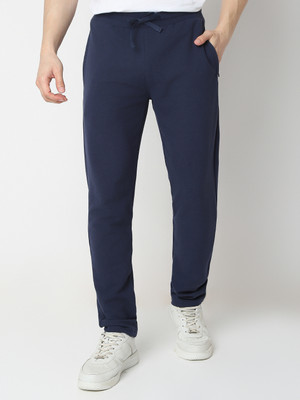 UnderJeans by Spykar Solid Men Blue Track Pants