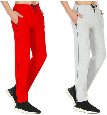 KAVYA Solid Men Red, Grey Track Pants