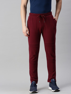 Zedd Solid Men Maroon Track Pants