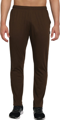 Zeffit Solid Men Brown Track Pants