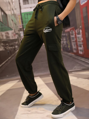 Tokyo Talkies Solid Women Green Track Pants