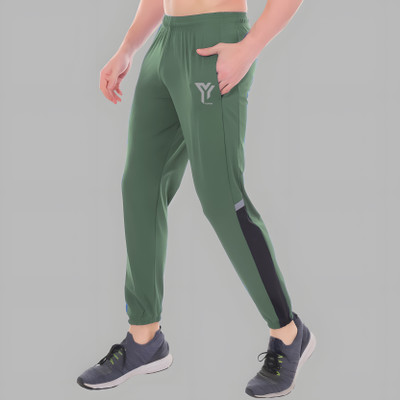 YUNEK Solid Men Black Track Pants