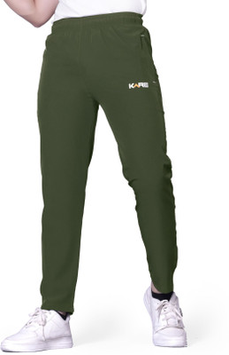 Krivox Solid Men Green Track Pants