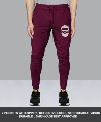 AVOLT Printed Men Maroon Track Pants
