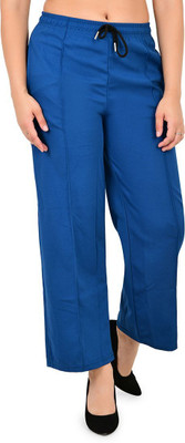 Romaan Fashion Solid Women Blue Track Pants