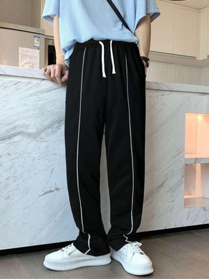 Leriya Fashion Striped Men Black Track Pants