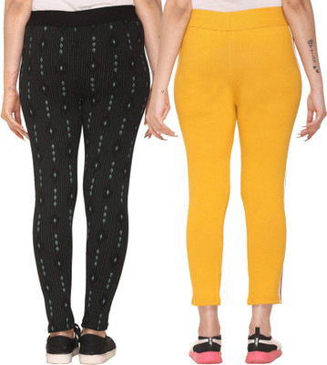 Weboasis Printed Women Black, Yellow Track Pants