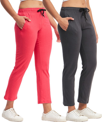 Alza Solid Women Pink, Grey Track Pants