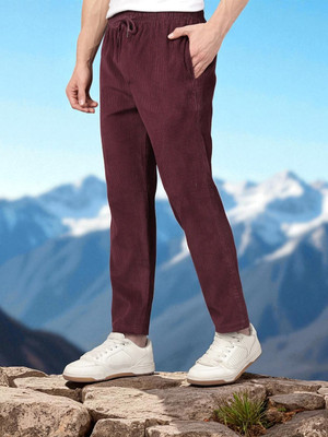 Kesaria Textile Company Solid Men Maroon Track Pants