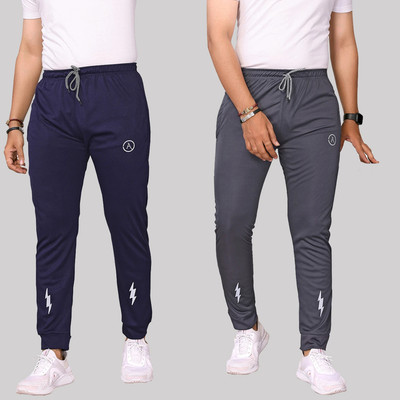 Moda Rapido Chevron/Zig Zag Men Dark Blue, Grey Track Pants