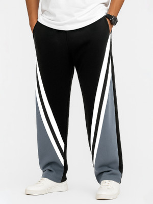 MANIAC Colorblock Men Black, White Track Pants