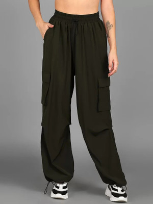 triraj Solid Women Black Track Pants