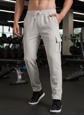 INDICLUB Solid Men Silver Track Pants