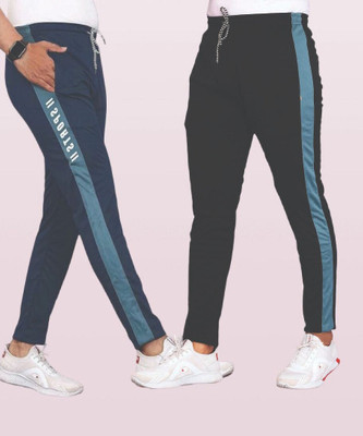 CLOTVIN TREND Solid, Striped Men Grey Track Pants