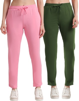 TT Solid Women Olive, Pink Track Pants