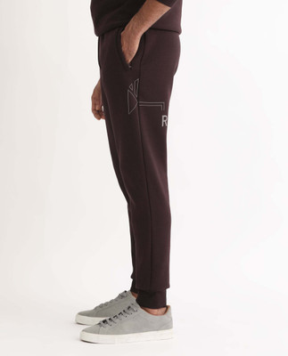 Rare Rabbit Solid Men Maroon Track Pants