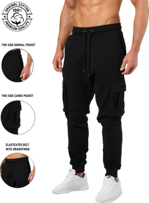 JUGULAR Solid Men Black Track Pants